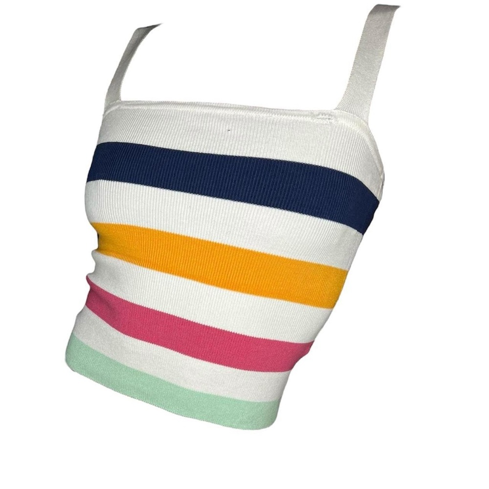 Multicolor Striped Crop Top
